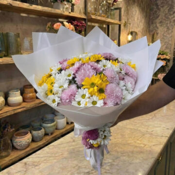 Kasımpatı Papatya Çiçek Buketi